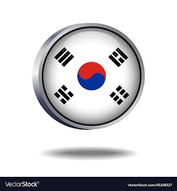 south korea flag button