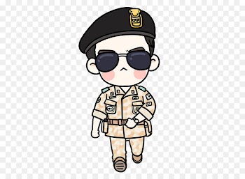 South Korea Kang Mo-yeon Cartoon Korean drama - Wearing sunglasses soldiers 