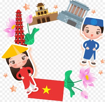 South Vietnam Royalty-free Illustration - Red cartoon male and female circle border texture 