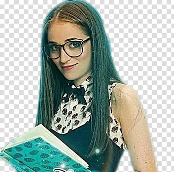 Soy Luna , woman wearing black-framed eyeglasses transparent background PNG clipart
