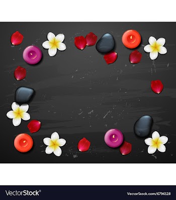 Spa background with tropical flowers vector image
