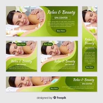 Spa banners collection with photo