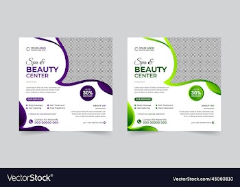spa beauty care social media post template