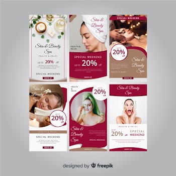 Spa instagram story template collection Free Vector