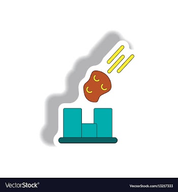 Space meteorite falling on buildings vector image