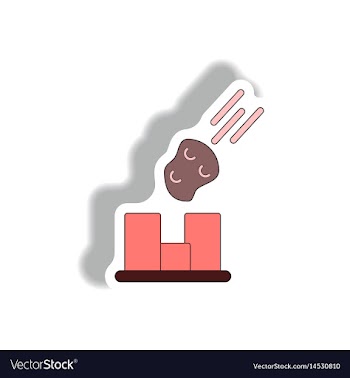 Space meteorite falling on buildings vector image
