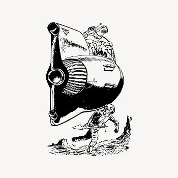Space mission clipart, vintage illustration | Free Vector Illustration - rawpixel