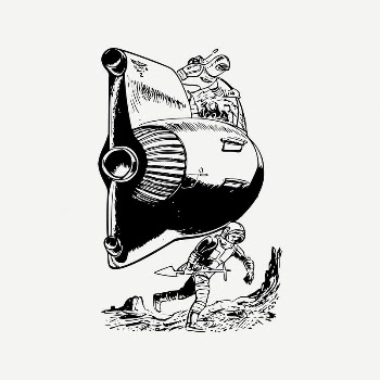 Space mission collage element, black | Free PSD Illustration - rawpixel