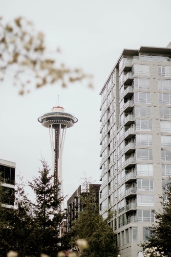 Space Needle from a distance in Seattle