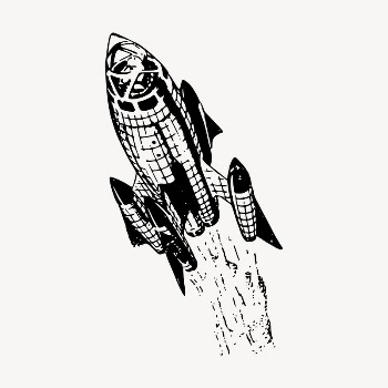 Space rocket clipart, vintage hand | Free Vector - rawpixel