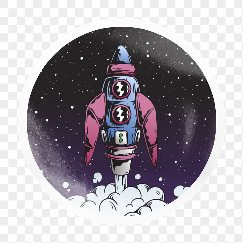 Space rocket png badge sticker | Free PNG - rawpixel