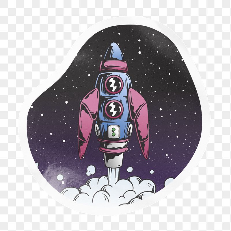 Space rocket png badge sticker | Free PNG - rawpixel