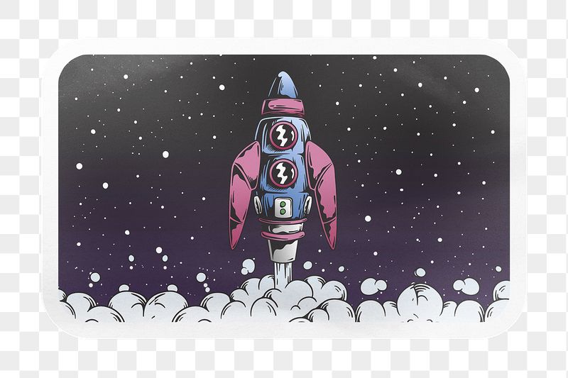 Space rocket png rectangle badge | Free PNG - rawpixel