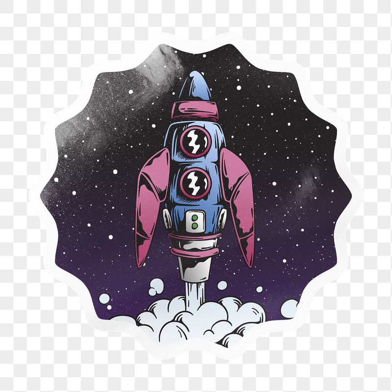 Space rocket png starburst badge | Free PNG - rawpixel