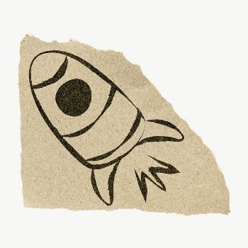 Space rocket ripped paper doodle | Free Vector - rawpixel