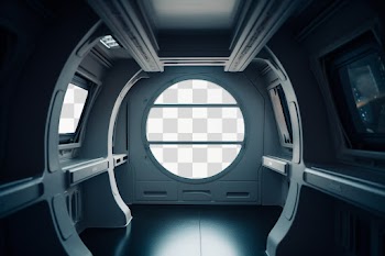 Space ship window interior, PNG transparent backgrounnd