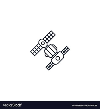 space station creative icon line from space