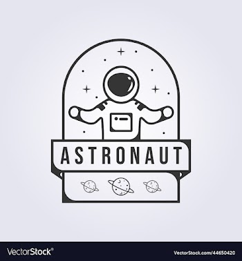 spaceman astronaut logo badge