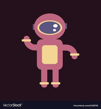 Spaceman in modern pressure suit out in space vector image