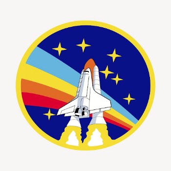 Spaceship launch badge clipart, collage | Free PSD - rawpixel