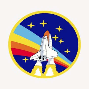 Spaceship launch badge clipart, illustration | Free Vector - rawpixel
