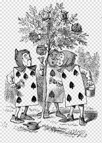 Spade , Alice's Adventures in Wonderland The Mad Hatter Queen of Hearts The Annotated Alice Playing card, alice in wonderland transparent background PNG clipart
