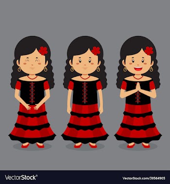 spanish character with various expression