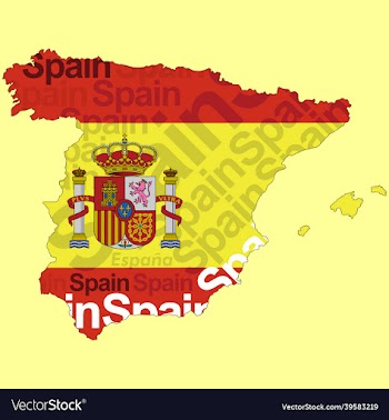 spanish flag in spain map