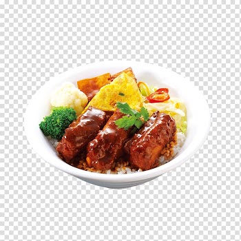 Spare ribs Bacon Pork ribs Rice, Ribs Rice Bowl transparent background PNG clipart