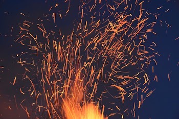Spark, Fire, Embers, Burn, Wood Fire