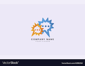 spark wave blue and orange talk logo abstract