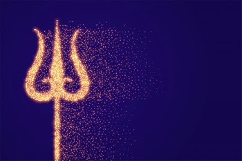 Sparkle trishul weapon of lord shiva background Free Vector