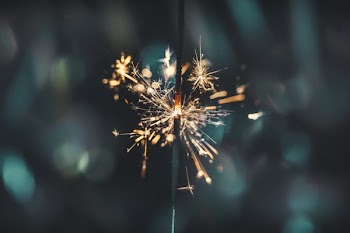 Sparkler Lit And Burning