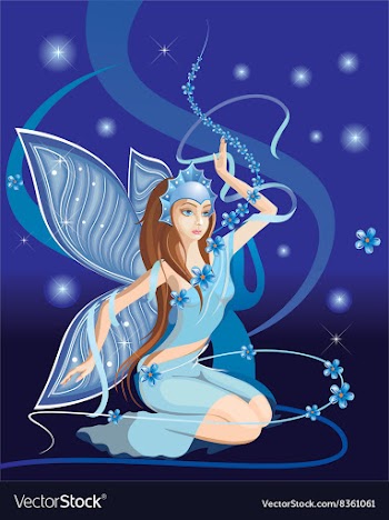 Sparkling Blue Elf Cartoon vector image
