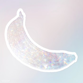 Sparkling silver banana holographic style sticker illustration with wh.. | Free  illustration - 2341081