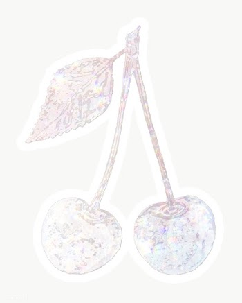 Sparkling silver cherry holographic style sticker design element with .. | Free  transparent png - 2341099