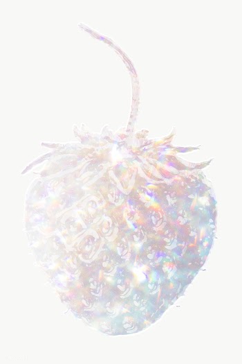 Sparkling silver strawberry holographic style design element | Free  transparent png - 2340161
