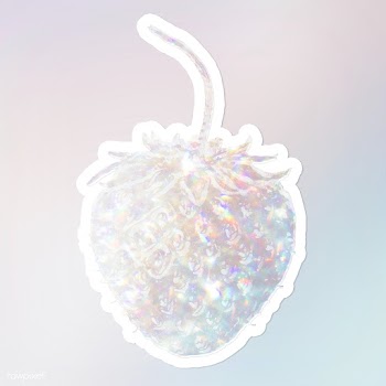 Sparkling silver strawberry holographic style sticker illustration wit.. | Free  illustration - 2340155