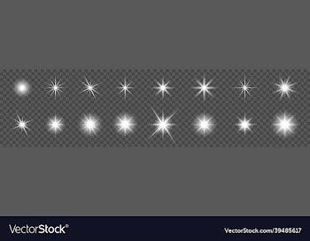sparkling star set glowing star light effect