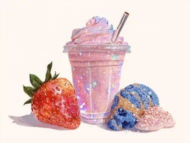 Sparkling Strawberry and Blueberry Frappuccino Delight Sparkling Strawberry and Blueberry Frappuccino Delight