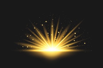 Sparkling sunrise light effect Free Vector