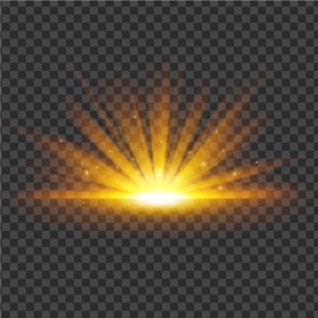 Sparkling sunrise light effect Free Vector
