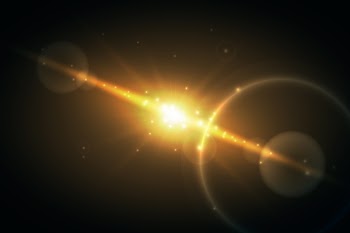 Sparkling sunrise light effect Free Vector