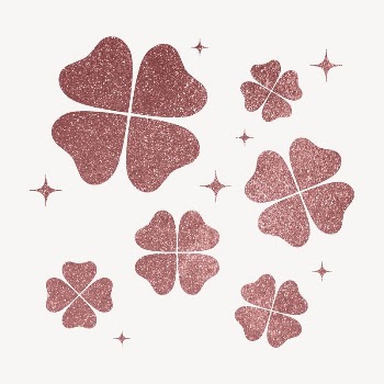 Sparkly clover leaves sticker, pink | Free PSD - rawpixel