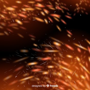 Sparkly fire effect with transparent background Free Vector