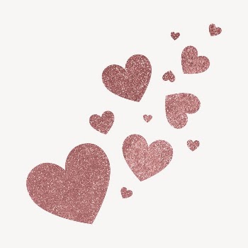 Sparkly hearts sticker, pink aesthetic | Free PSD - rawpixel