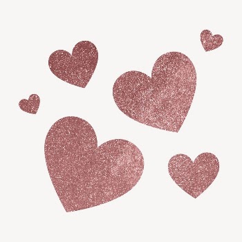Sparkly hearts sticker, pink aesthetic | Free PSD - rawpixel