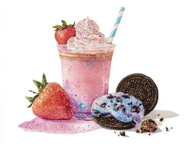 Sparkly Strawberry and Chocolate Frappuccino Sparkly Strawberry and Chocolate Frappuccino