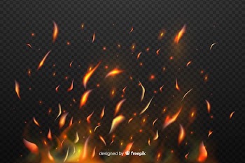 Sparks of fire effect with transparent background Free Vector