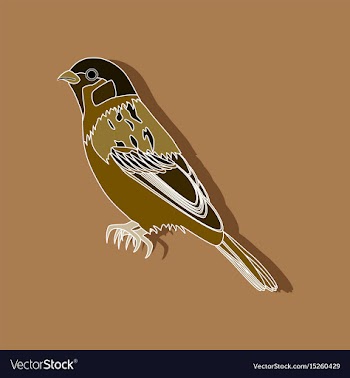 Sparrow paper sticker on stylish background vector image